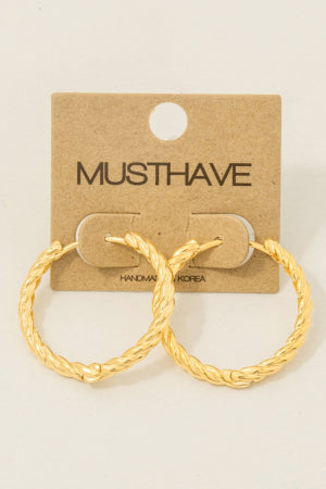 Metallic Twist Hoop Earrings
