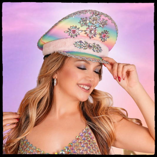 Pink Sequins Police Hat