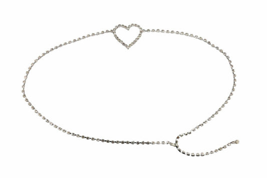 Rhinestone Heart Belly Chain